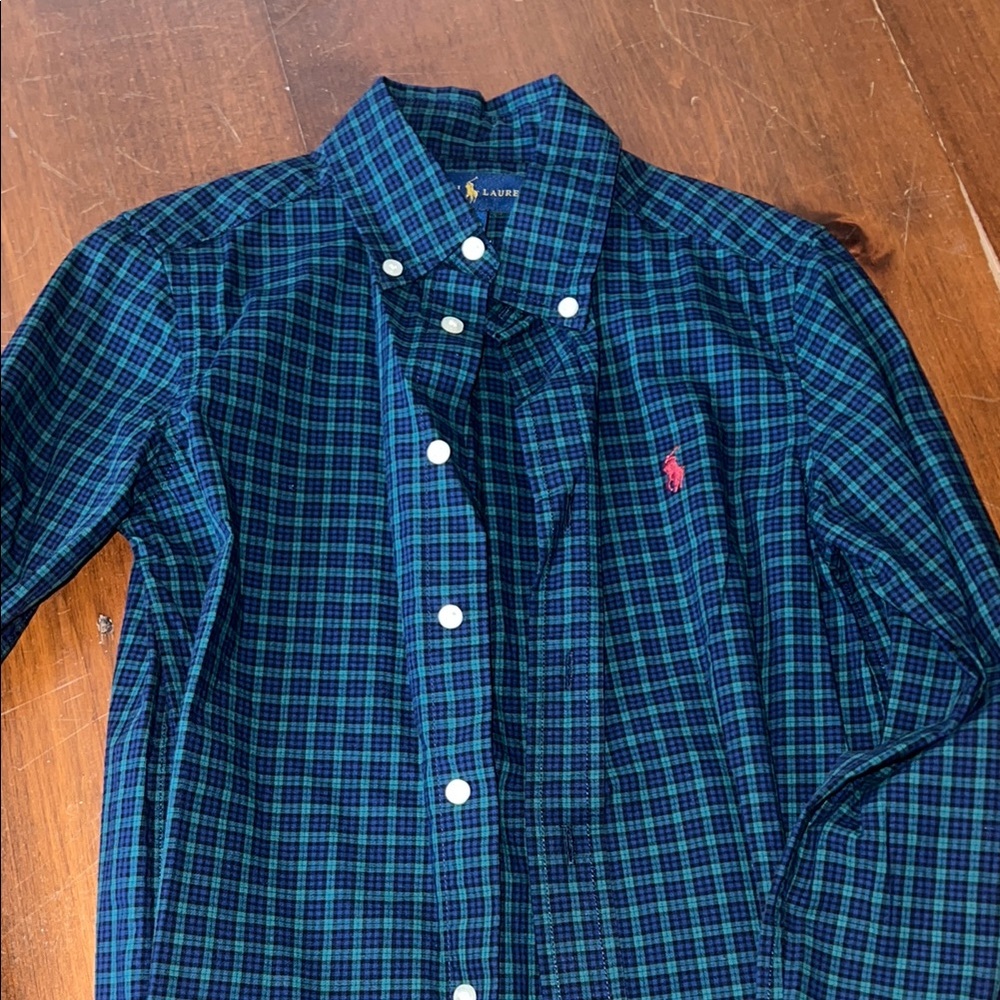 Ralph Lauren Blue and Green Plaid Shirt